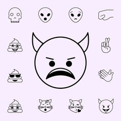 evil devil icon. Emoji icons universal set for web and mobile