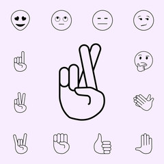 Obraz premium To cross fingers icon. Emoji icons universal set for web and mobile