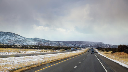 Winter Snow covers the Desert of Tucson, Arizona