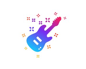 Electric guitar icon. Music sign. Musical instrument symbol. Dynamic shapes. Gradient design electric Guitar icon. Classic style. Vector