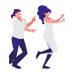 young couple dancing characters