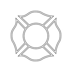 Firefighter emblem icon. Element of Fireman for mobile concept and web apps icon. Outline, thin line icon for website design and development, app development