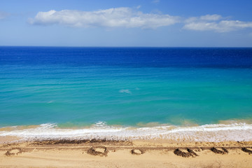 Aerial view on Playa Dorada, Fuerteventura.