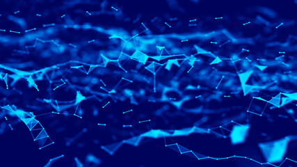 Big data visualization. Science background. Big data complex with compounds.