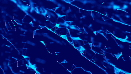 Big data visualization. Science background. Big data complex with compounds.