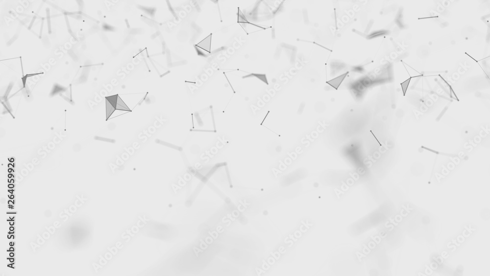 Poster Big data visualization. Science background. Big data complex with compounds. Lines plexus