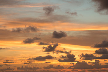 Beautiful sunrise and cloudy sky