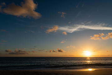 Sunset landscape at indian ocean at twilight