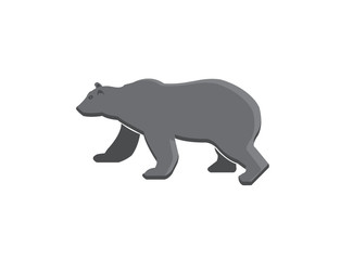 Big bear standing and looking at the side logo design illustration
