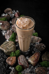 Ice Latte. Refreshing and invigorating summer drink. Coffee card. Espresso based drinks.