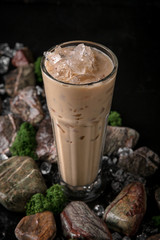 Ice Latte. Refreshing and invigorating summer drink. Coffee card. Espresso based drinks.