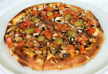 Vegetarian pizza tasty delicious meal