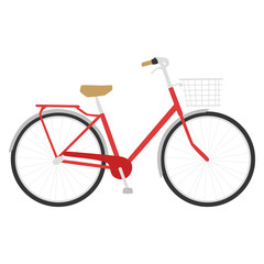 Fototapeta premium 自転車のイラスト。ポップな赤い色。