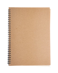 Blank notebook isolated on white background.