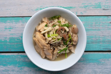 Pickled bamboo shoots with chicken