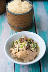 Pickled bamboo shoots with chicken