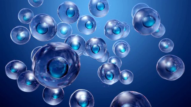 healthy cells with mitochondria in motion 4k animation