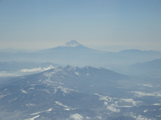 上空からみた富士山