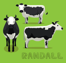 Cow Randall Cartoon Vector Illustration
