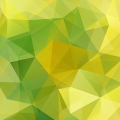 Abstract background consisting of yellow, green triangles. Geometric design for business presentations or web template banner flyer. Vector illustration