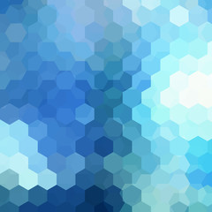 Fototapeta na wymiar Geometric pattern, vector background with hexagons in blue  tone. Illustration pattern