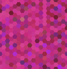Pink seamless abstract mosaic background. Hexagons geometric background. Design elements. Vector illustration