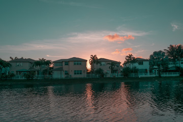 Sunset Landscape in Miami 