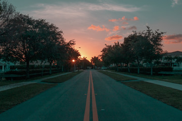 Sunset Landscape in Miami 