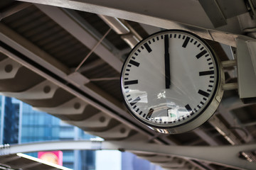 view on a clock in a train station 