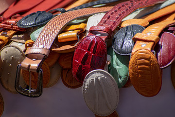 Real Leather Belts in the sun