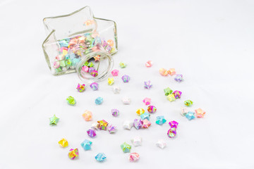 paper stars in glass jar