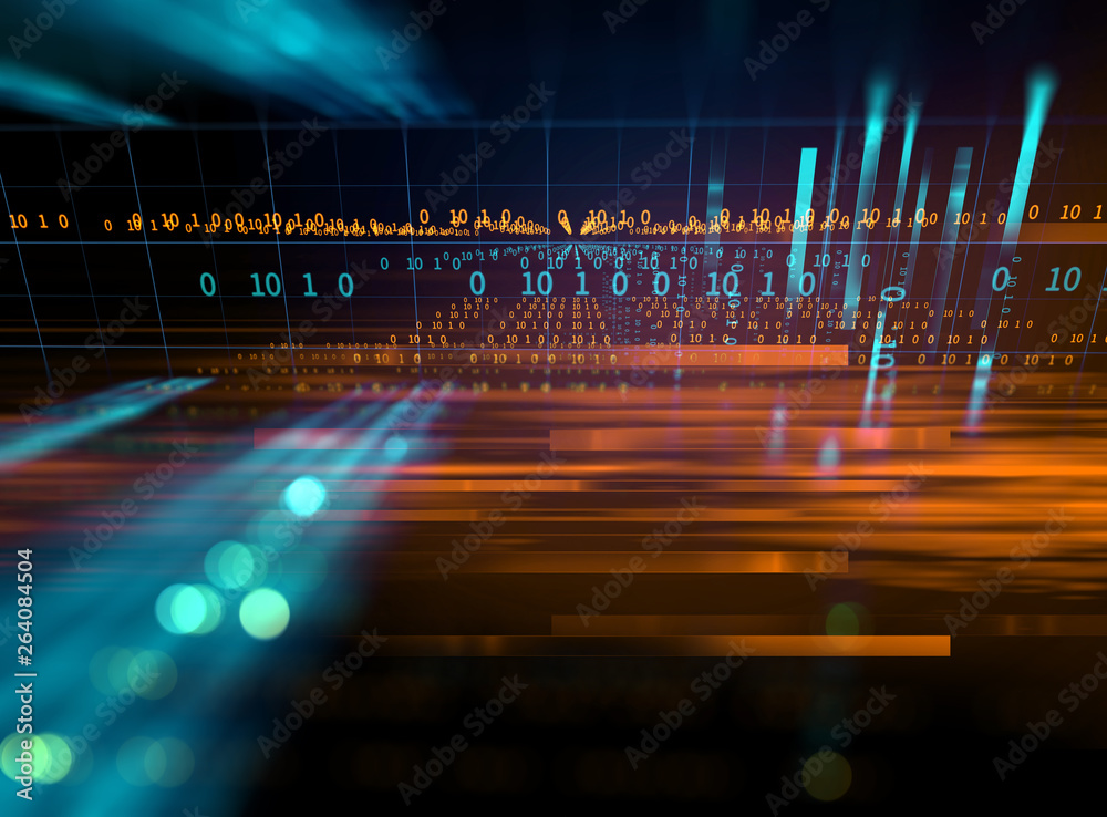 Poster digital code number abstract technology background