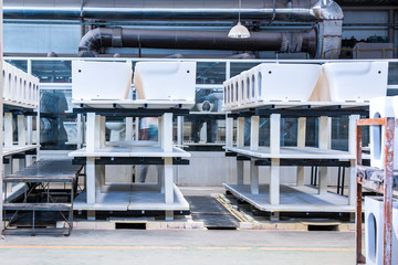 Ceramic Factory is producing ceramic sanitary ware - Luannan County, Tangshan City, Hebei Province, China, October 20, 2016