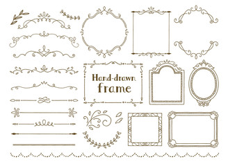 手描きエレガントフレームセット