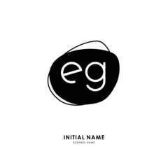 E G EG Initial logo letter with minimalist concept. Vector with scandinavian style logo.