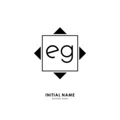 E G EG Initial logo letter with minimalist concept. Vector with scandinavian style logo.
