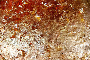 Abstract, Buddhism round stone ball stick with gold leaf call is 