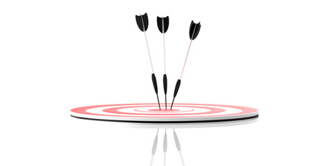 3d rendering of Target icon concept isolated with white