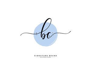 B C BC initial logo handwriting  template vector