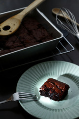 Chocolate brownies on a plate