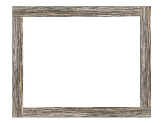Wooden picture frame isolated on white background. with clipping path.