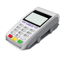 POS Terminal Credit Card Machine Isolated