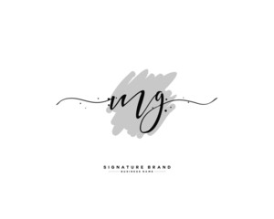M G MG initial logo handwriting  template vector