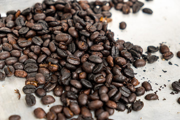 Fresh roasted coffee beans.