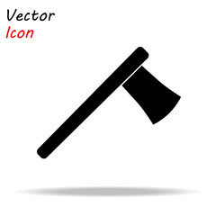 Axe icon flat. Illustration isolated vector sign symbol. Black wood ax on white background
