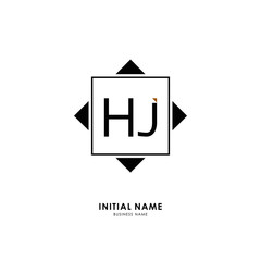 H J HJ Initial logo letter with minimalist concept. Vector with scandinavian style logo.