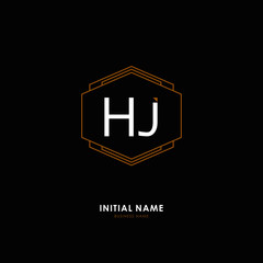 H J HJ Initial logo letter with minimalist concept. Vector with scandinavian style logo.