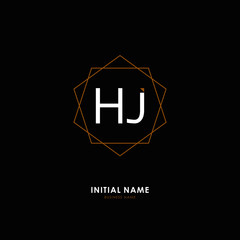 H J HJ Initial logo letter with minimalist concept. Vector with scandinavian style logo.