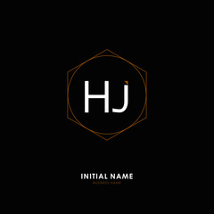H J HJ Initial logo letter with minimalist concept. Vector with scandinavian style logo.