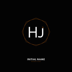 H J HJ Initial logo letter with minimalist concept. Vector with scandinavian style logo.